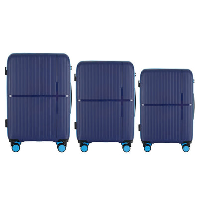 GALA 3-Piece Luggage Set – Polypropylene Hardshell, Lightweight, 360° Dual Spinning Wheels, Combo Lock - 20", 24", 28"