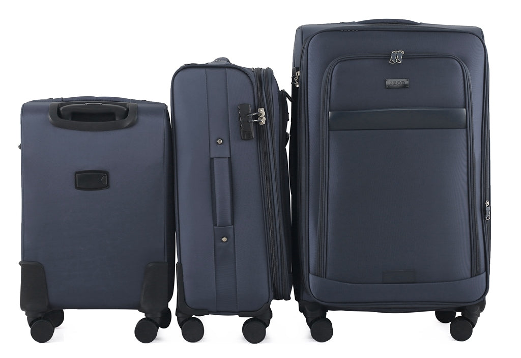 IZOD Noah Soft Shell Lightweight Expandable 360 Dual Spinning Wheels Combo Lock 28", 24", 20" 3 Piece Luggage Set