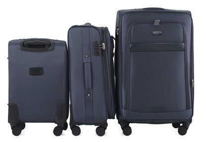 IZOD Noah Soft Shell Lightweight Expandable 360 Dual Spinning Wheels Combo Lock 28", 24", 20" 3 Piece Luggage Set