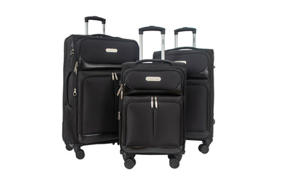 IZOD Ocean Soft Shell Lightweight Expandable 360 Dual Spinning Wheels Combo Lock 28", 24", 20" 3 Piece Luggage Set