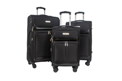 IZOD Ocean Soft Shell Lightweight Expandable 360 Dual Spinning Wheels Combo Lock 28", 24", 20" 3 Piece Luggage Set