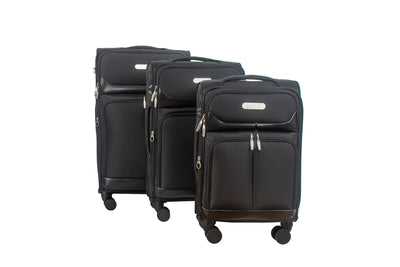 IZOD Ocean Soft Shell Lightweight Expandable 360 Dual Spinning Wheels Combo Lock 28", 24", 20" 3 Piece Luggage Set