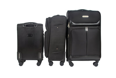 IZOD Ocean Soft Shell Lightweight Expandable 360 Dual Spinning Wheels Combo Lock 28", 24", 20" 3 Piece Luggage Set