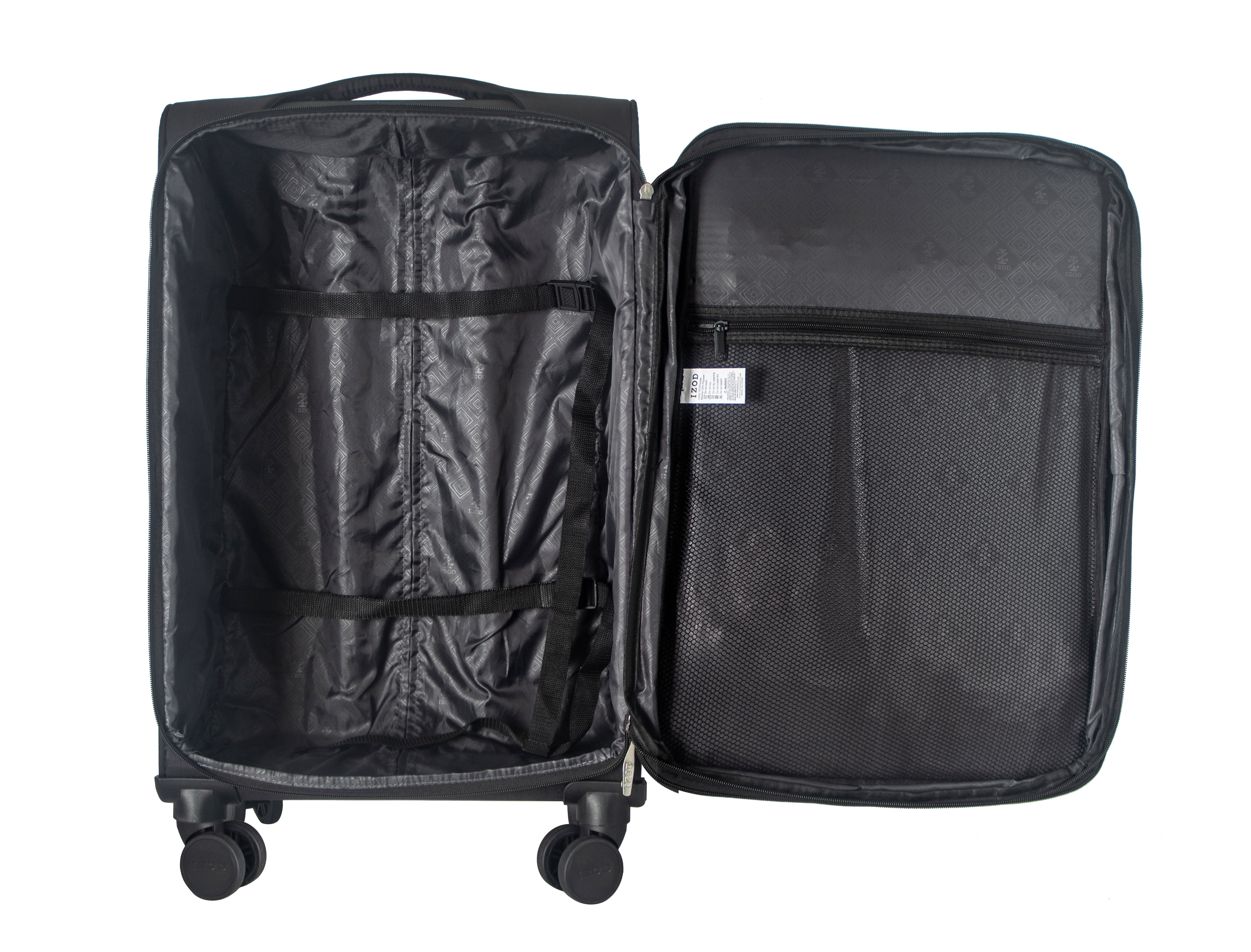 IZOD Ocean Soft Shell Lightweight Expandable 360 Dual Spinning Wheels Combo Lock 28", 24", 20" 3 Piece Luggage Set