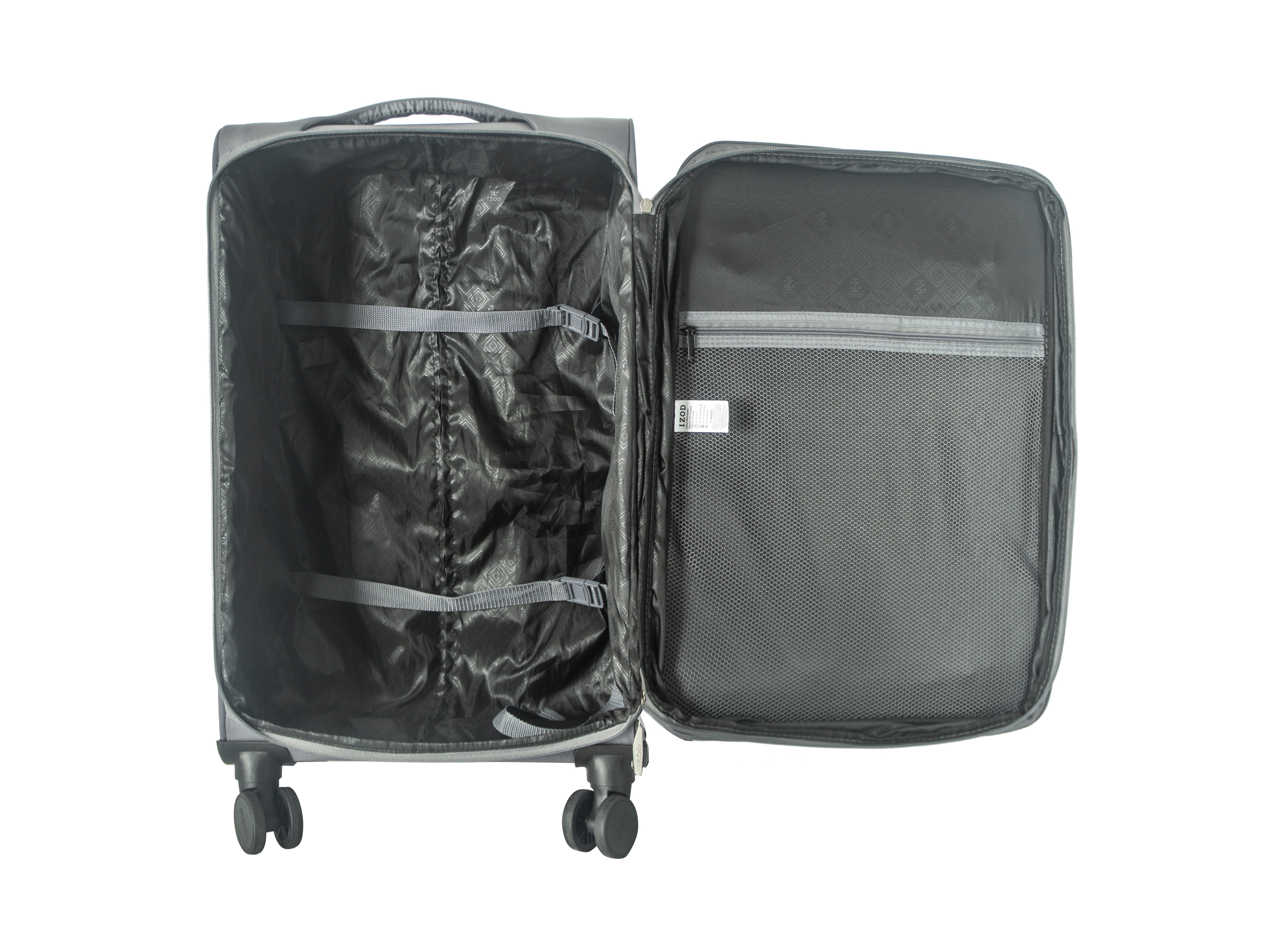 IZOD Ocean Soft Shell Lightweight Expandable 360 Dual Spinning Wheels Combo Lock 28", 24", 20" 3 Piece Luggage Set