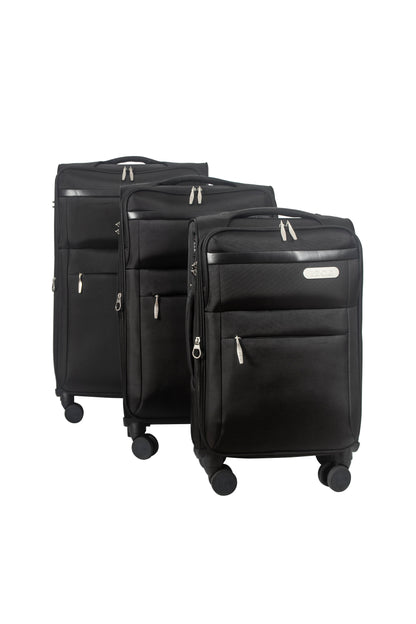 IZOD River Soft Shell Lightweight Expandable 360 Dual Spinning Wheels Combo Lock 28", 24", 20" 3 Piece Luggage Set