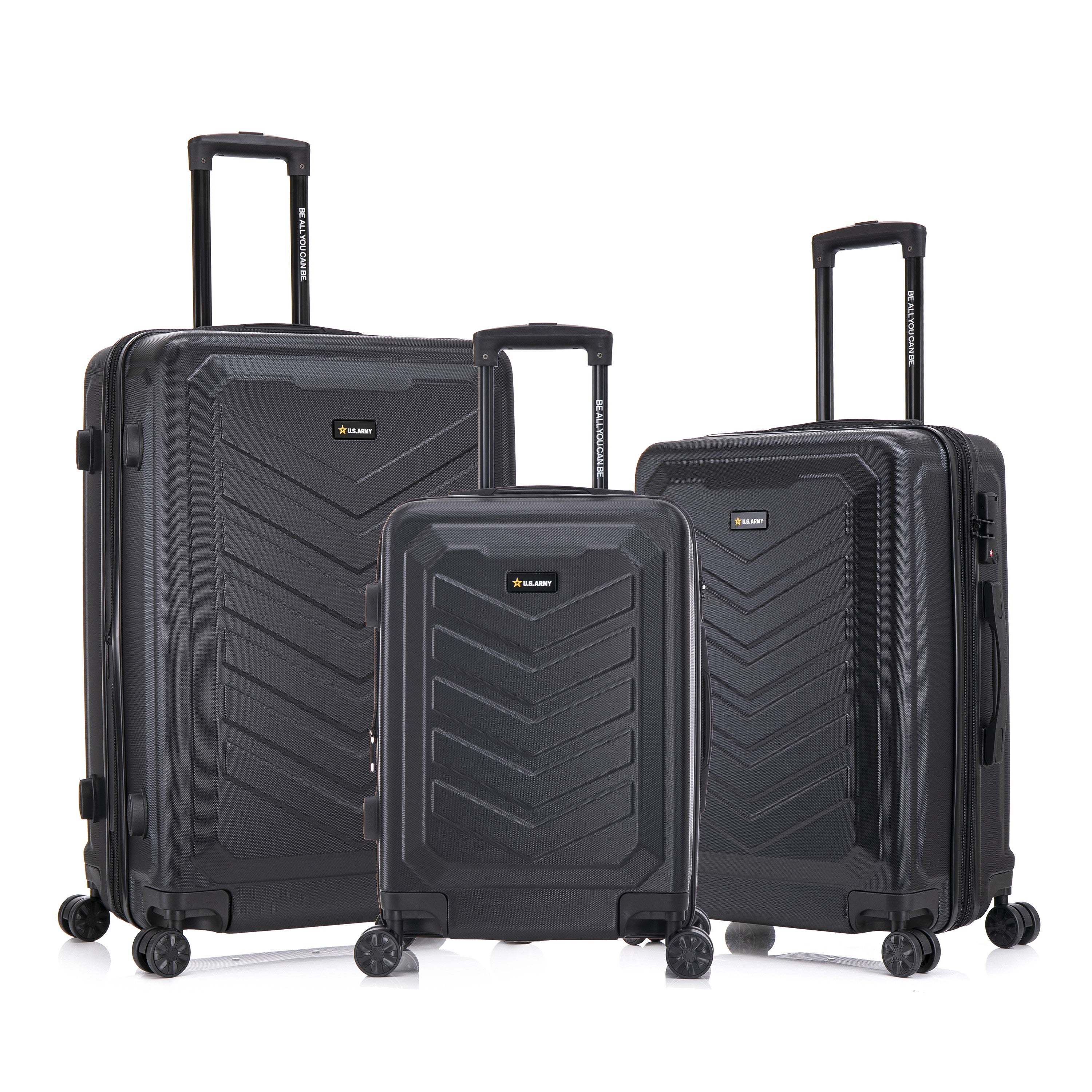 U.S. ARMY FOX PRO 3-Piece Luggage Set 20"/24"/28" Expandable Suitcases with TSA Lock