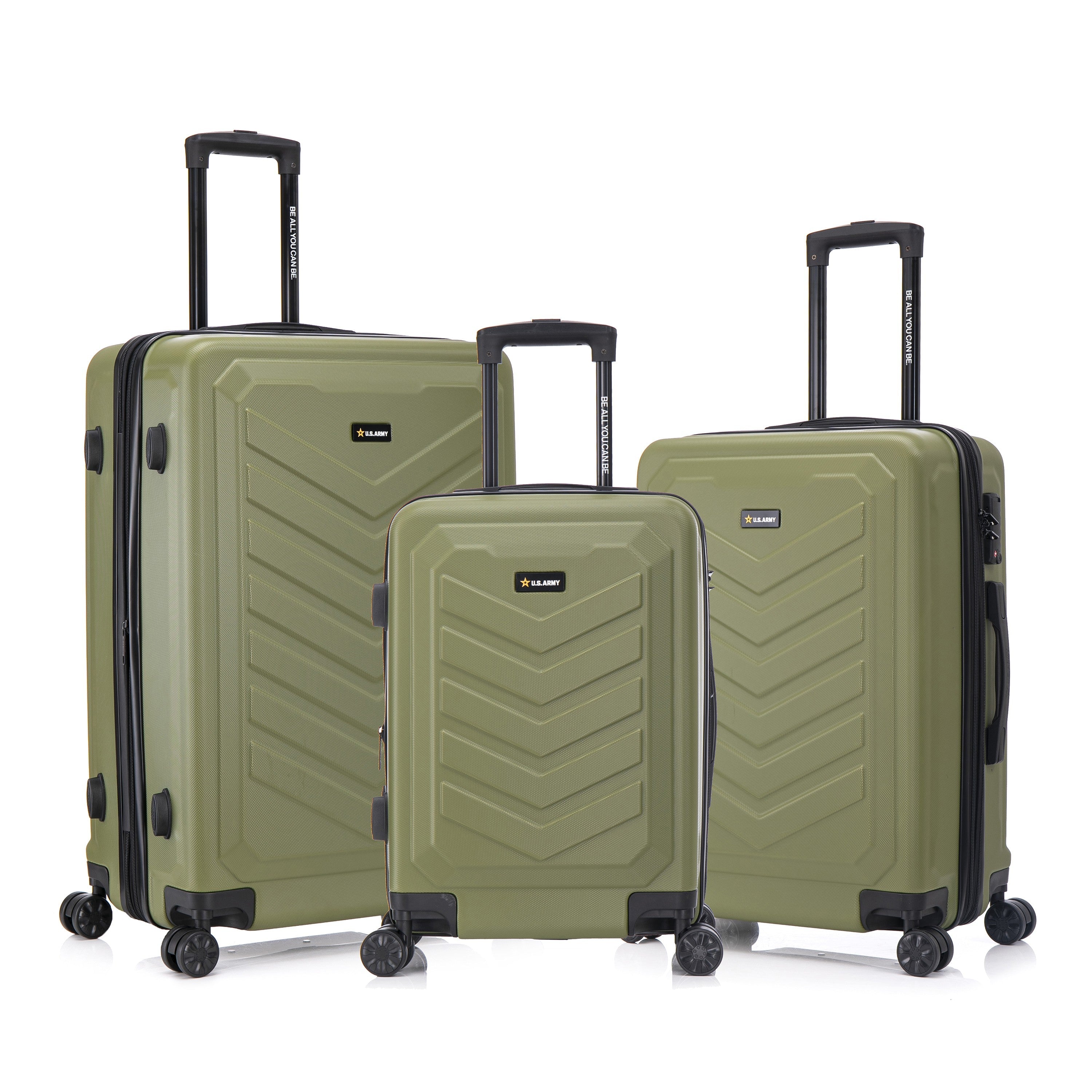 U.S. ARMY FOX PRO 3-Piece Luggage Set 20"/24"/28" Expandable Suitcases with TSA Lock