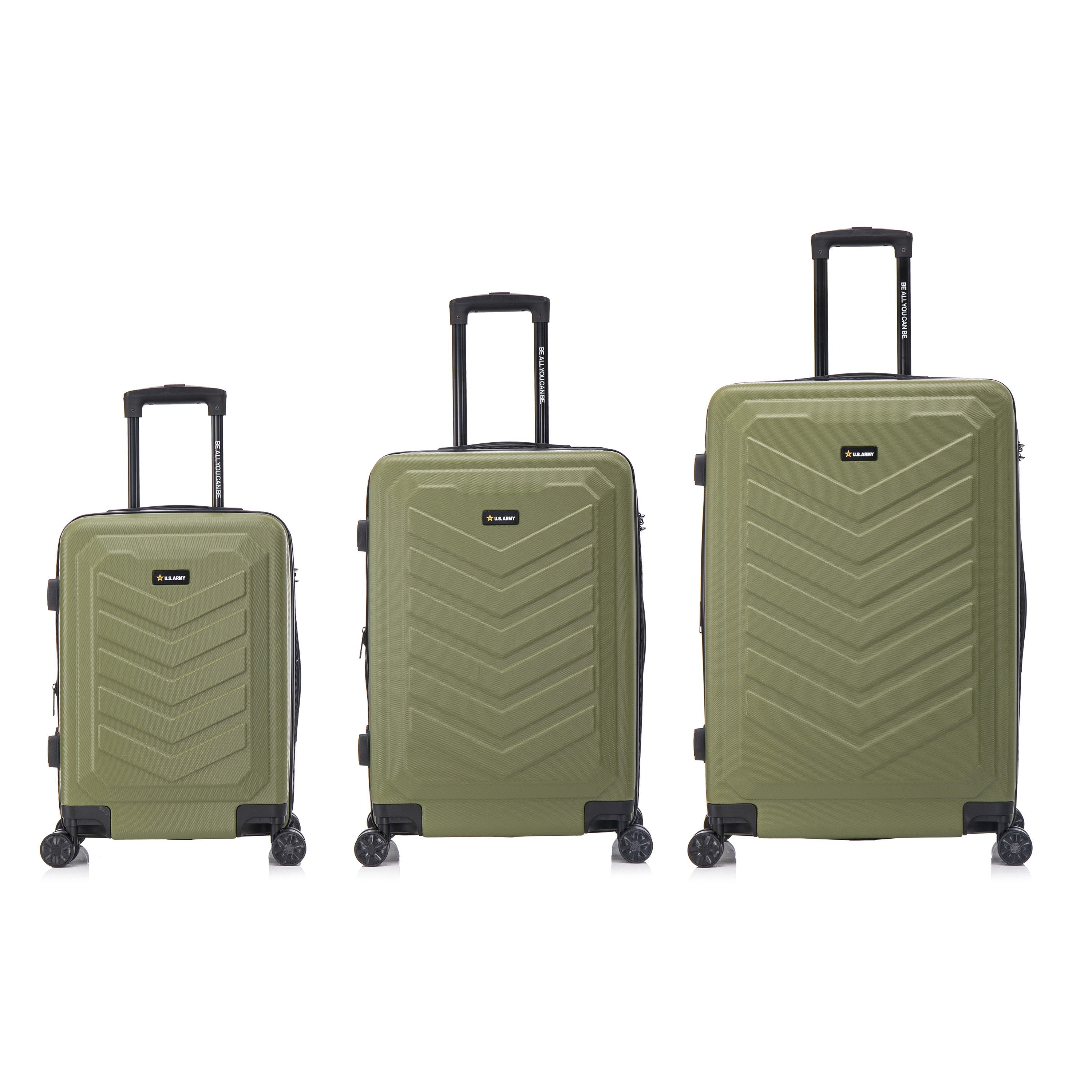 U.S. ARMY FOX PRO 3-Piece Luggage Set 20"/24"/28" Expandable Suitcases with TSA Lock
