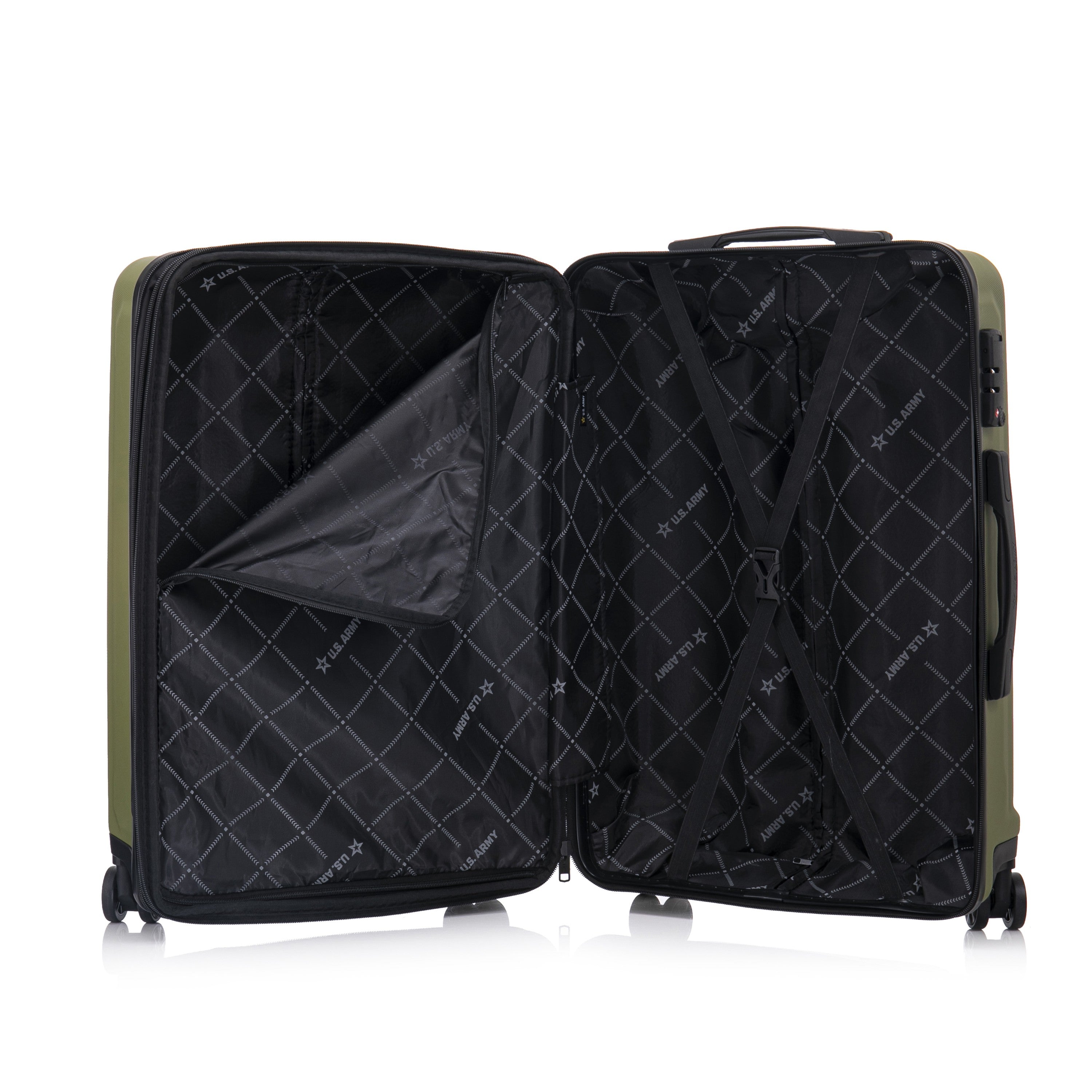 U.S. ARMY FOX PRO 3-Piece Luggage Set 20"/24"/28" Expandable Suitcases with TSA Lock