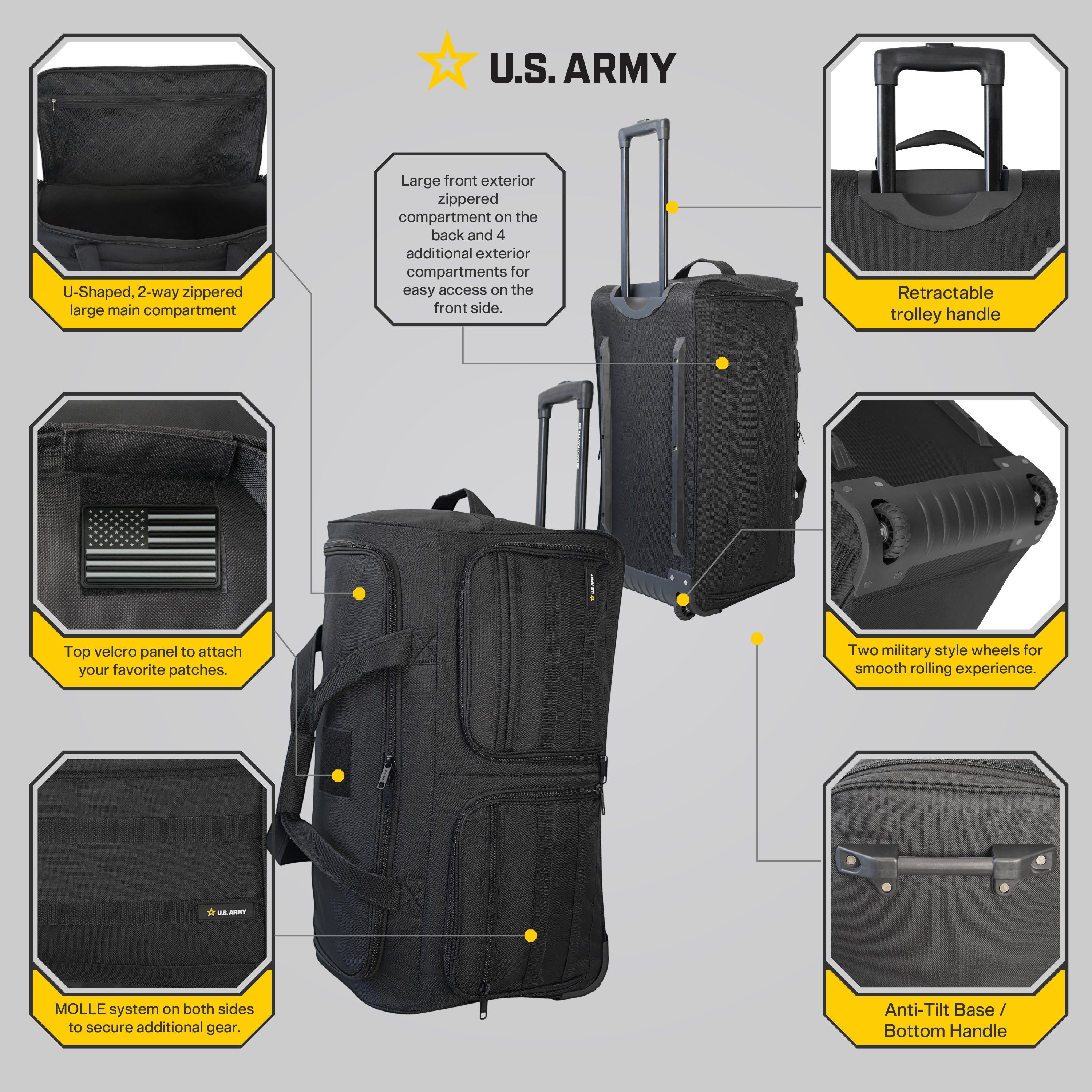 U.S. ARMY ROMEO 28-inch Tactical Rolling Duffel