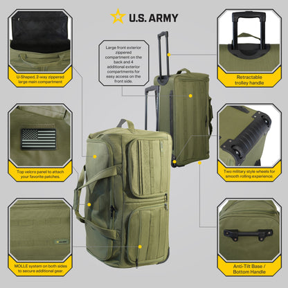 U.S. ARMY ROMEO 28-inch Tactical Rolling Duffel