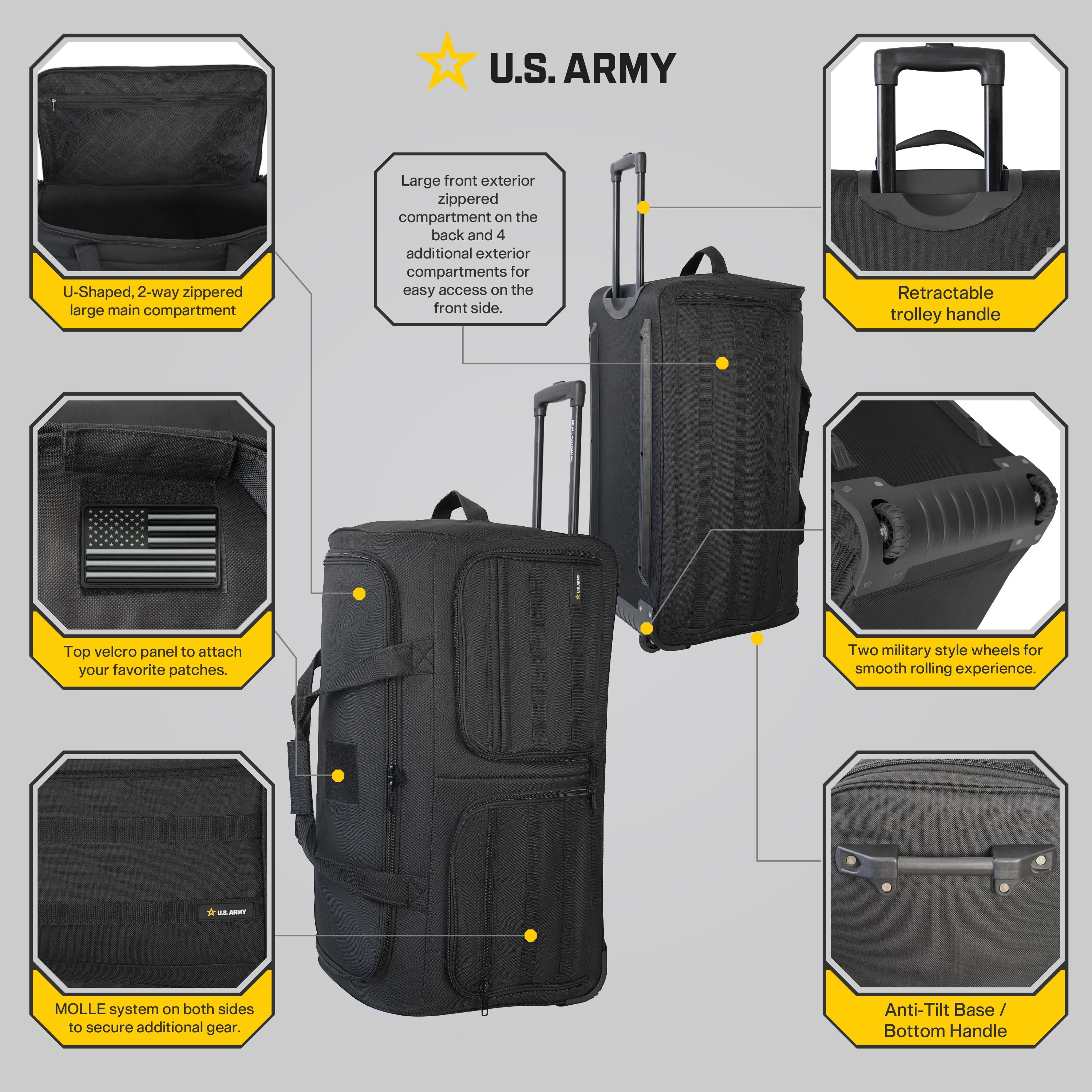 U.S. ARMY ROMEO 31-inch Tactical Rolling Duffel