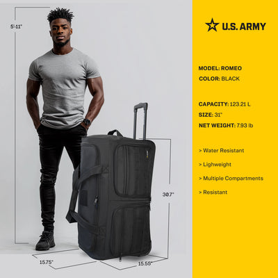 U.S. ARMY ROMEO 31-inch Tactical Rolling Duffel
