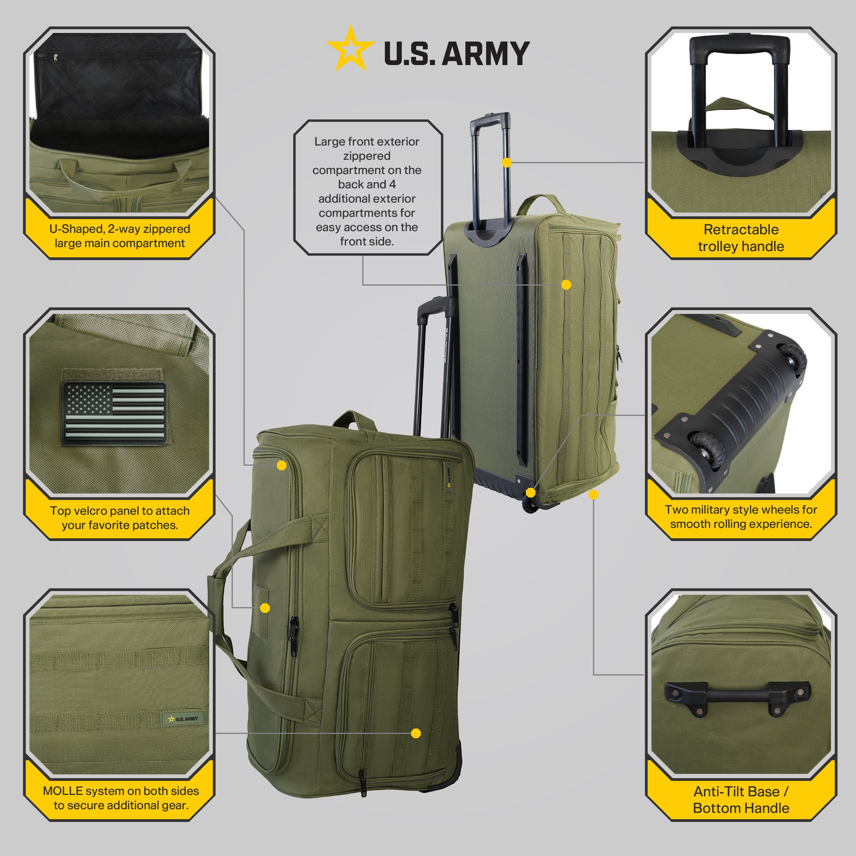 U.S. ARMY ROMEO 31-inch Tactical Rolling Duffel