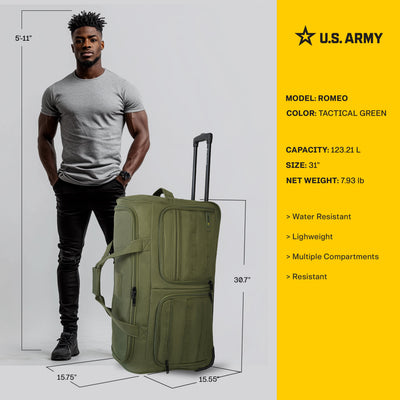 U.S. ARMY ROMEO 31-inch Tactical Rolling Duffel