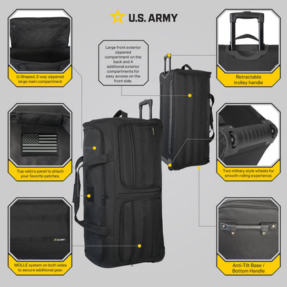 U.S. ARMY ROMEO 36-inch XL Tactical Rolling Duffel