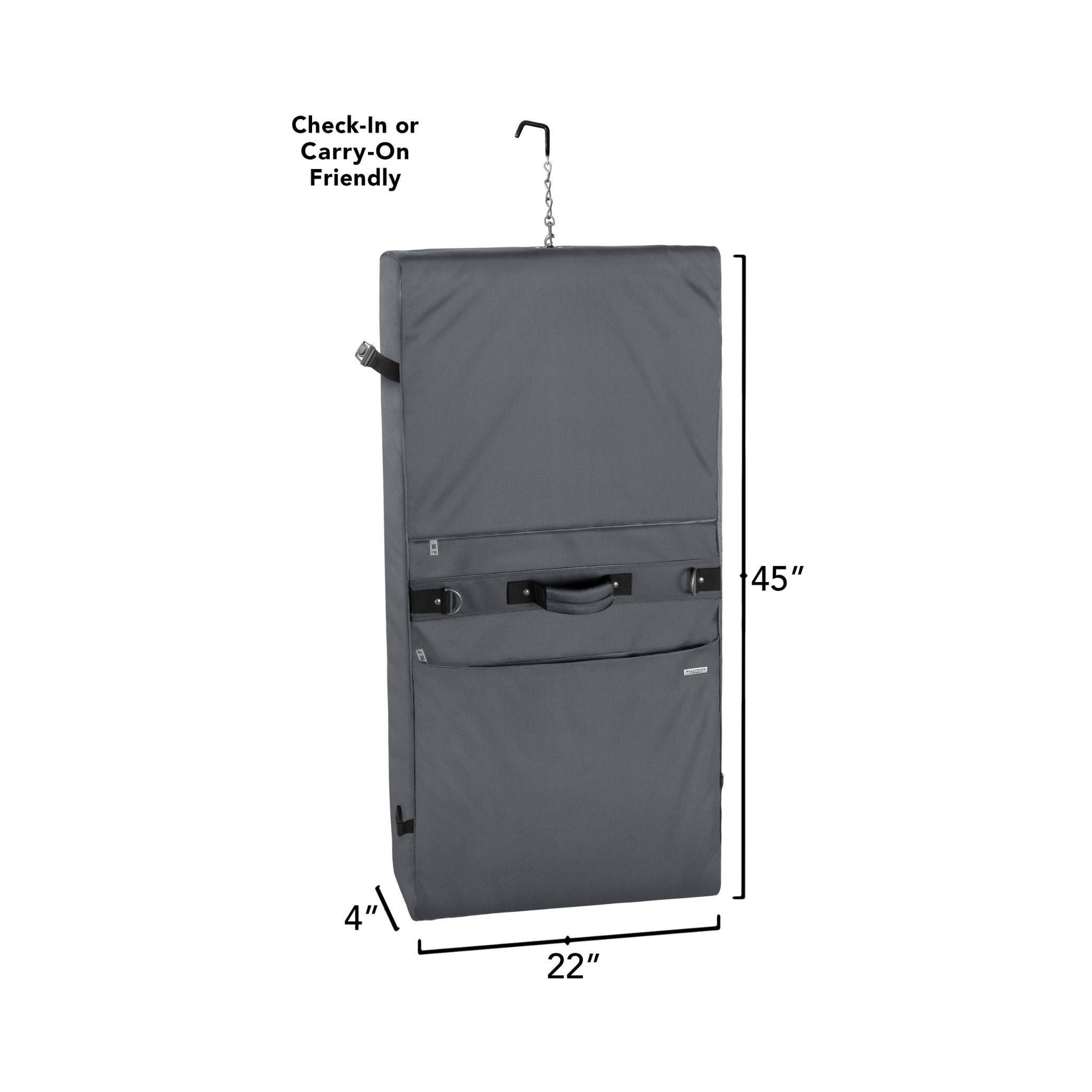 Premium Framed Travel Garment Bag with Shoulder Strap 45"