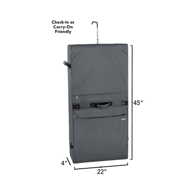 WallyBags Premium Framed Travel Garment Bag with Shoulder Strap 45"