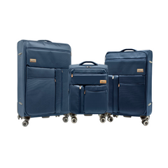 Xj-1901 3Pc set Softside Luggage (CO/M/L)