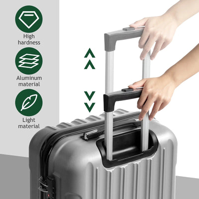 IZOD Phantom Lightweight Expandable ABS 3 Piece Luggage Set - 20", 24", and 28" Sizes with 360° Dual Spinning Wheels and Combo Lock