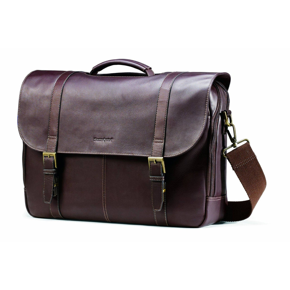 Samsonite Colombian Leather Flapover Case Brown, image 1