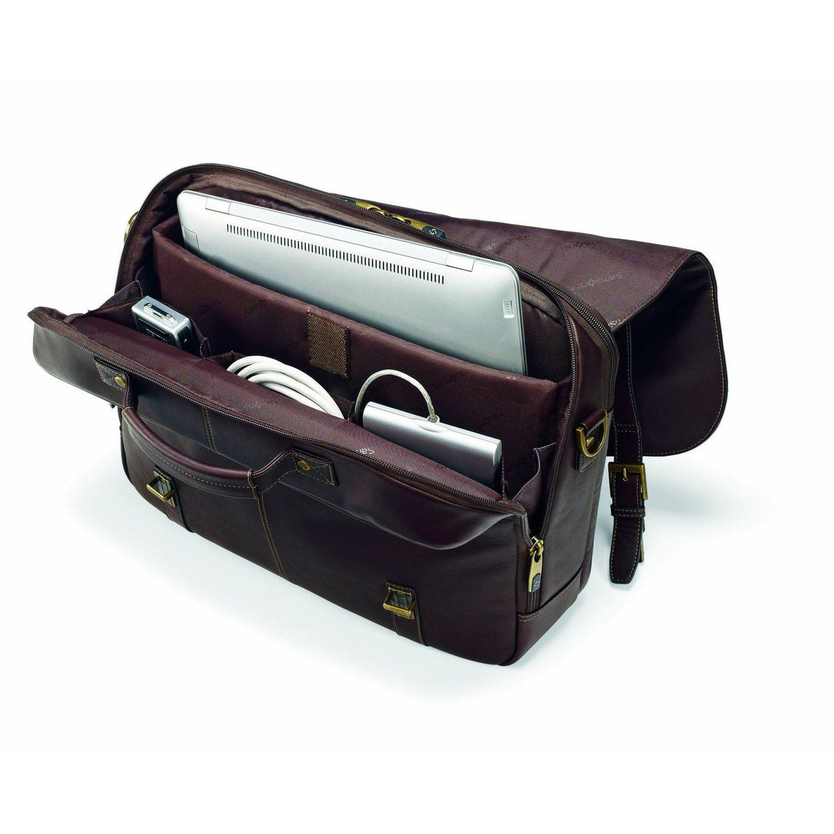 Samsonite Colombian Leather Flapover Case Brown, image 5