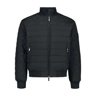 Tumi Men's Packable Puffer Jacket in Black, flat front view